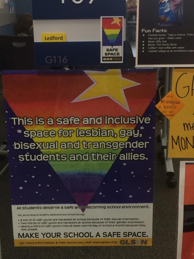 The+safe+space+sign+outside+of+Hillary+Ledfords+classroom.