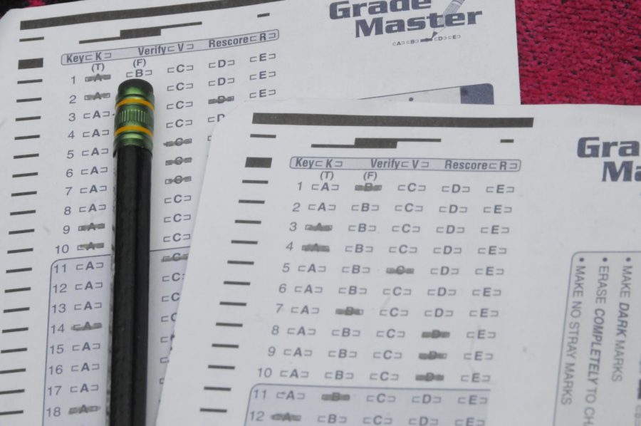 Standardized multiple choice testing scoresheet