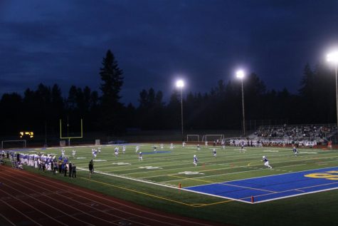 Kickoff at a Tahoma Bears football game.
