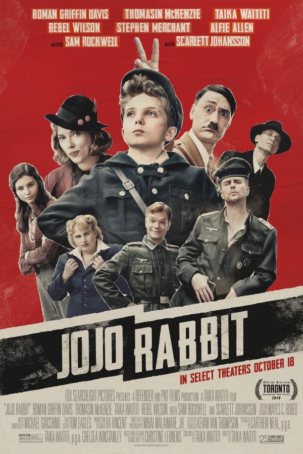 JoJo Rabbit starring Roman Griffin Davis is out. Used under fair usage, poster by Fox Searchlight Pictures