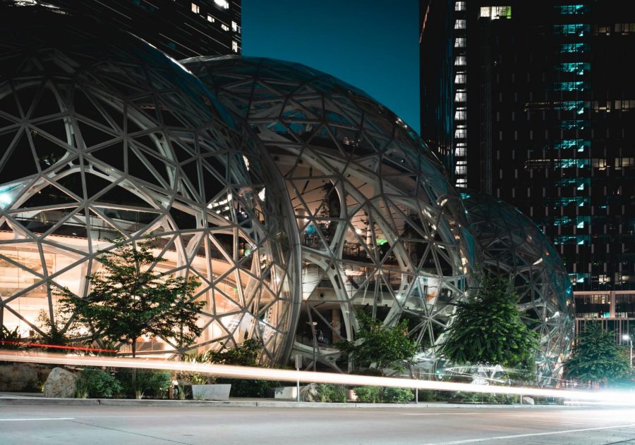 The Amazon headquarters in Seattle, WA