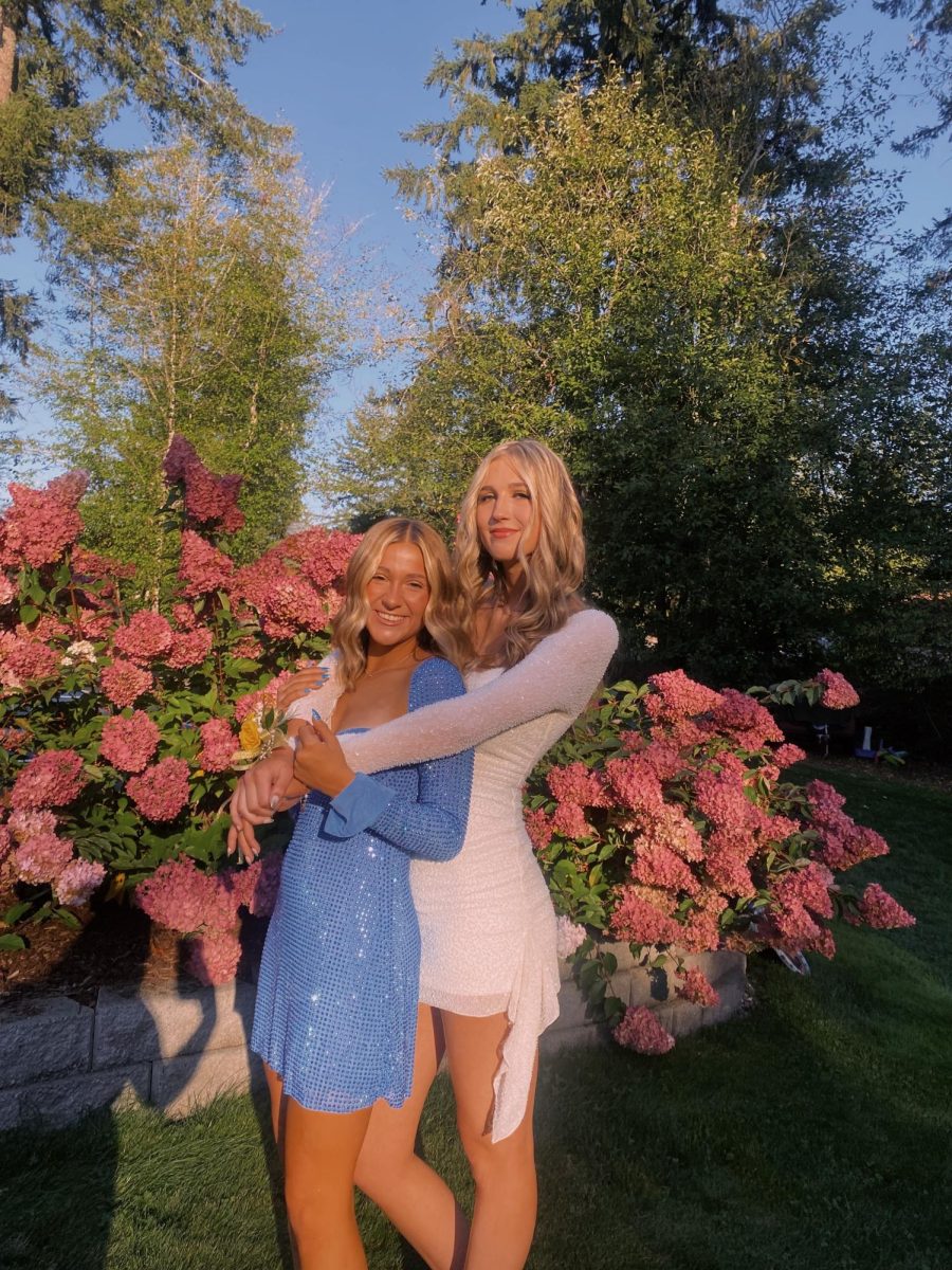 Chloe with her friend Bailey, before attending the Tahoma HOCO Dance.