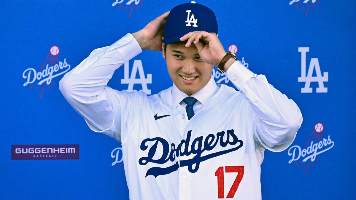 TOPSHOT+-+Japanese+baseball+player+Shohei+Ohtani+attends+a+press+conference+on+his+presentation+after+signing+a+ten-year+deal+with+the+Los+Angeles+Dodgers+at+Dodgers+Stadium+in+Los+Angeles%2C+California+on+December+14%2C+2023.+Ohtani+has+signed+a+record-shattering+%24700+million+deal+with+the+Los+Angeles+Dodgers%2C+the+richest+in+North+American+sports+history.+%28Photo+by+Frederic+J.+Brown+%2F+AFP%29+%28Photo+by+FREDERIC+J.+BROWN%2FAFP+via+Getty+Images%29+%2A%2A%2ABESTPIX%2A%2A%2A