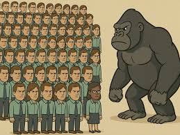100 men vs 1 gorilla